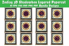 Zodiac 3D Shadowbox Layered Papercut BUNDLES 12 DESIGNS Product Image 1