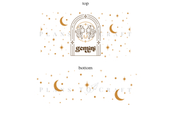 Zodiac 40oz tumbler wrap SVG featuring celestial and astrology-inspired artwork, suitable for customizing handled tumblers with Cricut and Silhouette using ready-to-use SVG, PNG, EPS, and DXF files.