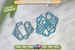 Zodiac Bookmark Laser Cut | Pisces | Astrology | CNC File Product Image 1