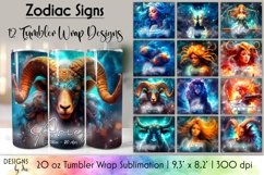 Zodiac Signs Skinny Tumbler Wrap Sublimation Bundle Product Image 1