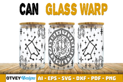 Zodiac Can Glass 16 Oz Libbey Wrap SVG Product Image 2