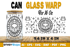 Zodiac Can Glass 16 Oz Libbey Wrap SVG BUNDLES Product Image 5