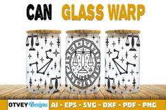 Zodiac Can Glass 16 Oz Libbey Wrap SVG Product Image 2