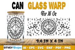 Zodiac Can Glass 16 Oz Libbey Wrap SVG Product Image 1