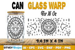 Zodiac Can Glass 16 Oz Libbey Wrap SVG Product Image 1