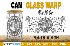 Zodiac Can Glass 16 Oz Libbey Wrap SVG Product Image 1