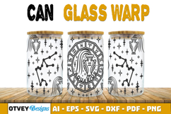 Zodiac Can Glass 16 Oz Libbey Wrap SVG Product Image 2