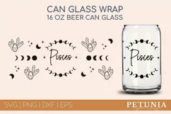 Zodiac Sign svg being used as a beer can glass wrap