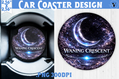 Waning Crescent Moon Car coaster | Moon Phase Design Product Image 1