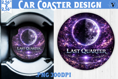 Last Quarter Moon Car coaster | Moon Phase Design Product Image 1