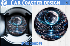 Waning Gibbous Moon Car coaster | Moon Phase Design Product Image 1