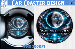 Waning Gibbous Moon Car coaster | Moon Phase Design Product Image 1