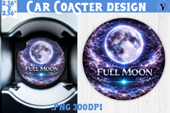 Full Moon Car coaster | Moon Phase Design Product Image 1