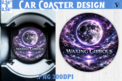 Waxing Gibbous Moon Car coaster | Moon Phase Design Product Image 1