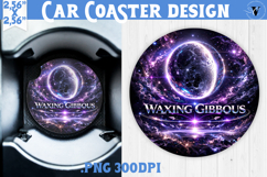 Waxing Gibbous Moon Car coaster | Moon Phase Design Product Image 1
