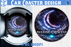 Waxing Crescent Moon Car coaster | Moon Phase Design Product Image 1