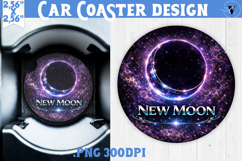 New Moon Car coaster | Moon Phase Design Product Image 1
