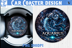 Aquarius Car coaster | Galactic Metallic Zodiac Product Image 1