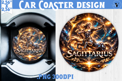 Sagittarius Car coaster | Galactic Metallic Zodiac Product Image 1
