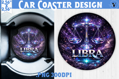 Zodiac Car Coaster Bundle | Moon Phases Metallic Zodiac Product Image 9