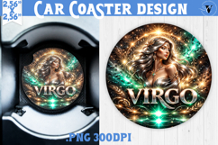 Virgo Car coaster | Galactic Metallic Zodiac Product Image 1