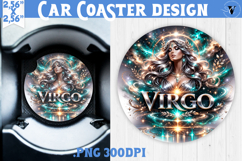 Virgo Car coaster | Galactic Metallic Zodiac Product Image 1