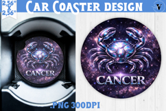 Zodiac Car Coaster Bundle | Moon Phases Metallic Zodiac Product Image 14