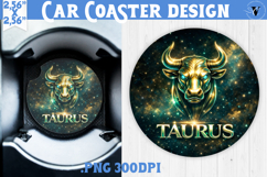 Taurus Car coaster | Galactic Metallic Zodiac Product Image 1