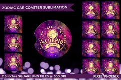 Zodiac Car Coaster Sublimation 12 PNG files shown