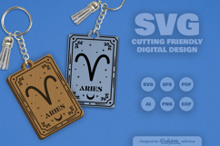 Aries Zodiac Keychain Laser Cut SVG Product Image 2