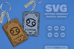 Cancer Zodiac Keychain Laser Cut SVG Product Image 2