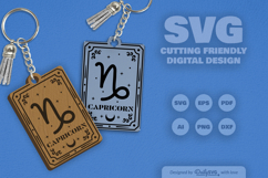 Capricorn Zodiac Keychain Laser Cut SVG Product Image 2