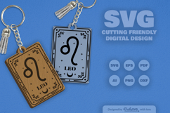 Leo Zodiac Keychain Laser Cut SVG Product Image 2