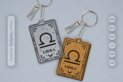Libra Zodiac Keychain Laser Cut SVG Product Image 2