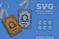Libra Zodiac Keychain Laser Cut SVG Product Image 1