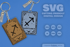 Sagittarius Zodiac Keychain Laser Cut SVG Product Image 2