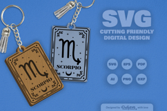 Scorpio Zodiac Keychain Laser Cut SVG Product Image 1