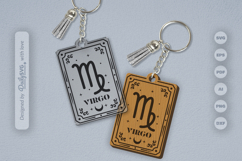 Virgo Zodiac Keychain Laser Cut SVG Product Image 1