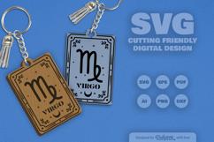 Virgo Zodiac Keychain Laser Cut SVG Product Image 2