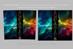 Aquarius Tumbler Wrap | Zodiac 20 oz PNG Design | Space d1 Product Image 2