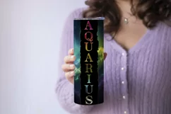 Aquarius Tumbler Wrap | Zodiac 20 oz PNG Design | Space d1 Product Image 3
