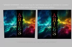 Aries Tumbler Wrap | Zodiac 20 oz PNG Design | Space d1 Product Image 2