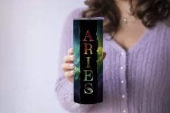 Aries Tumbler Wrap | Zodiac 20 oz PNG Design | Space d1 Product Image 3