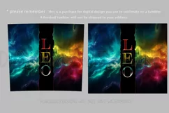 Leo Tumbler Wrap | Zodiac 20 oz PNG Design | Space d1 Product Image 2