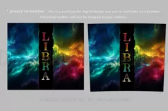 Libra Tumbler Wrap | Zodiac 20 oz PNG Design | Space d1 Product Image 2