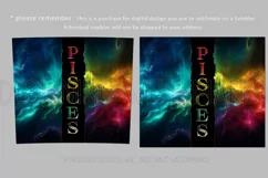 Pisces Tumbler Wrap | Zodiac 20 oz PNG Design | Space d1 Product Image 2