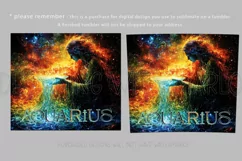 Aquarius Tumbler Wrap | Zodiac 20 oz PNG Design | Space d2 Product Image 2