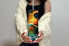 Aquarius Tumbler Wrap | Zodiac 20 oz PNG Design | Space d2 Product Image 3