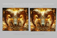 Aries Tumbler Wrap | Zodiac 20 oz PNG Design | Space d2 Product Image 2