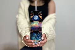 Cancer Tumbler Wrap | Zodiac 20 oz PNG Design | Space d2 Product Image 3